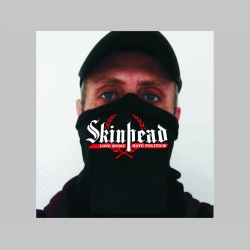 Skinhead Love Music hate Politics  univerzálna elastická multifunkčná šatka vhodná na prekritie úst a nosa aj na turistiku pre chladenie krku v horúcom počasí